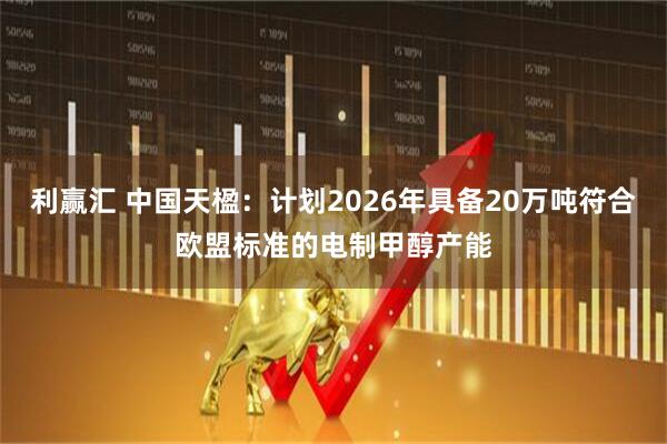 利赢汇 中国天楹：计划2026年具备20万吨符合欧盟标准的电制甲醇产能